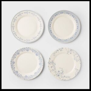 Studio McGee 4pc 10.5" Melamine Mixed Pattern Dinner Plate Set 2024 Rele…
